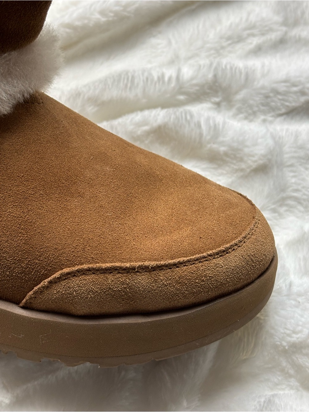 UGG Sundance II Chestnut Suede Tall Shearling-Trim Winter Boots Size 9 - Picture 14 of 15